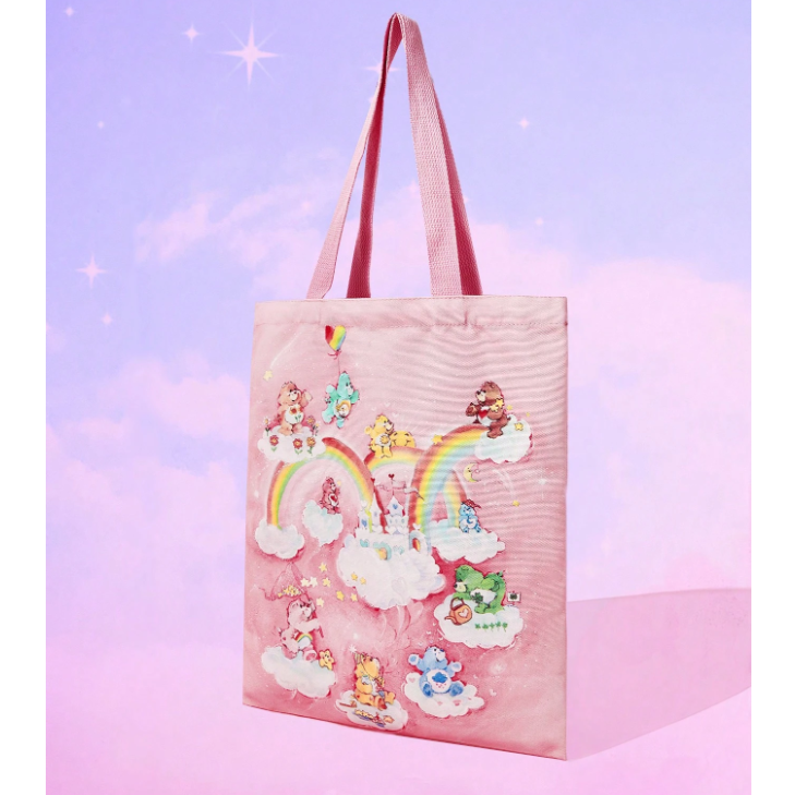正版聯名 彩虹熊Care Bears 卡通圖案可折疊購物袋 可重複使用手提袋-規格圖11