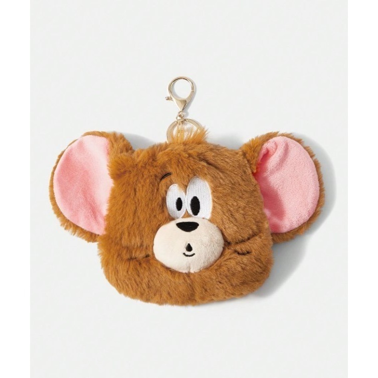 正版聯名 TOM&JERRY湯姆貓和傑利鼠 85周年 老鼠造型絨毛吊飾零錢包-規格圖8