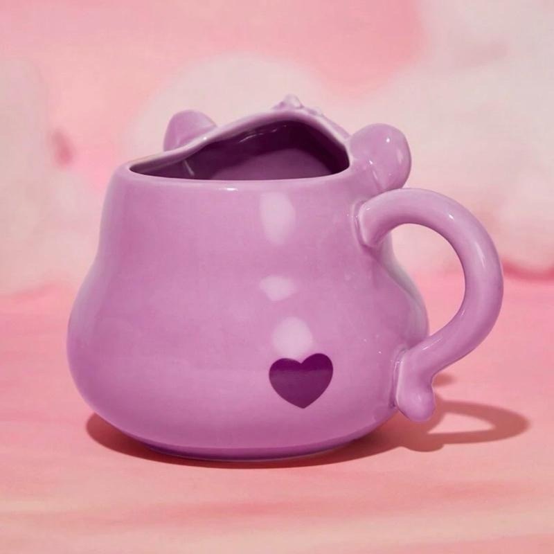 正版聯名 彩虹熊Care Bears 卡通熊圖案陶瓷杯 馬克杯 水杯杯蓋 杯墊-細節圖5