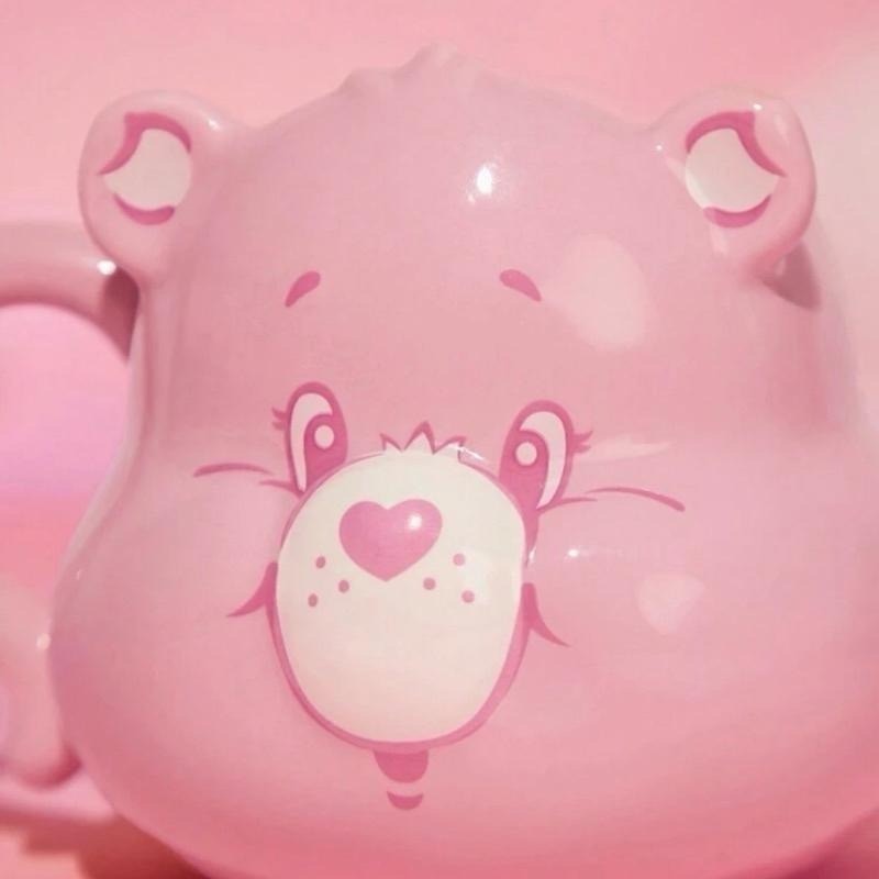 正版聯名 彩虹熊Care Bears 卡通熊圖案陶瓷杯 馬克杯 水杯杯蓋 杯墊-細節圖7