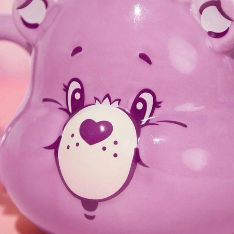 正版聯名 彩虹熊Care Bears 卡通熊圖案陶瓷杯 馬克杯 水杯杯蓋 杯墊-細節圖8
