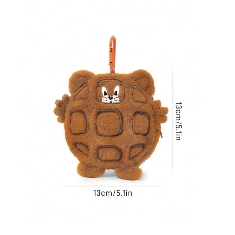 正版聯名 TOM&JERRY湯姆貓和傑利鼠 85周年 造型絨毛萬用包吊飾零錢包-細節圖8