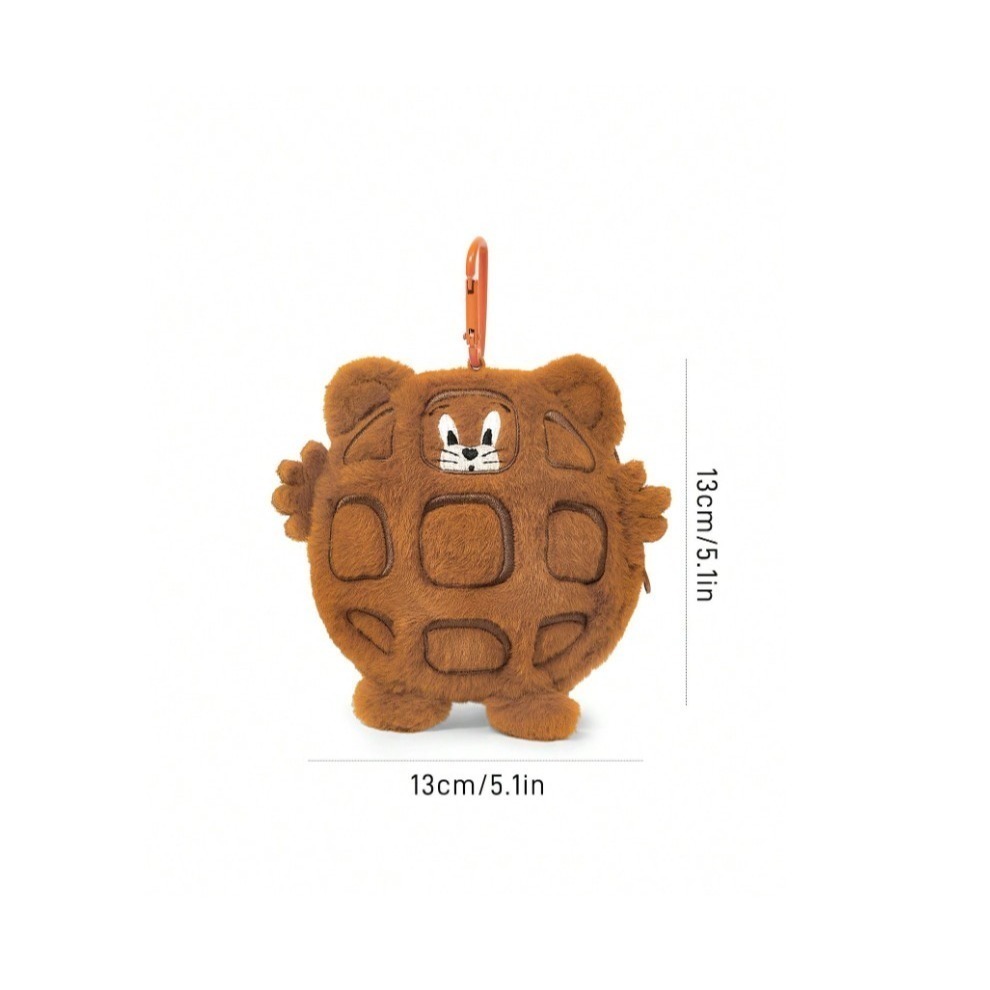 正版聯名 TOM&JERRY湯姆貓和傑利鼠 85周年 造型絨毛萬用包吊飾零錢包-規格圖8