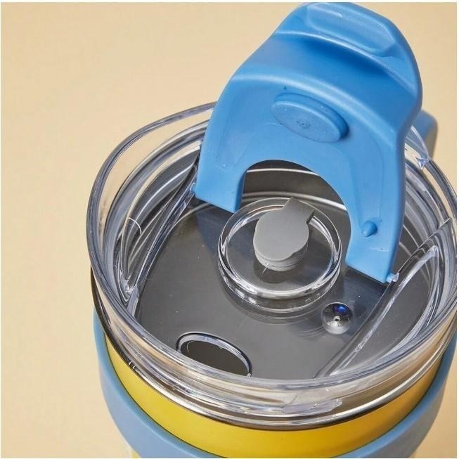 【MINISO】名創優品 Minions正版小小兵1600ml不鏽鋼水瓶 附吸管大容量冰壩杯 造型手拿杯-細節圖4