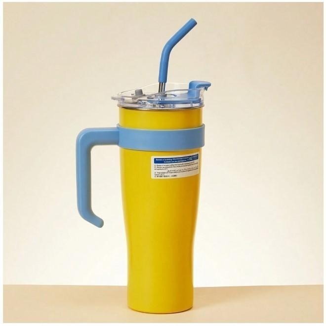 【MINISO】名創優品 Minions正版小小兵1600ml不鏽鋼水瓶 附吸管大容量冰壩杯 造型手拿杯-細節圖9