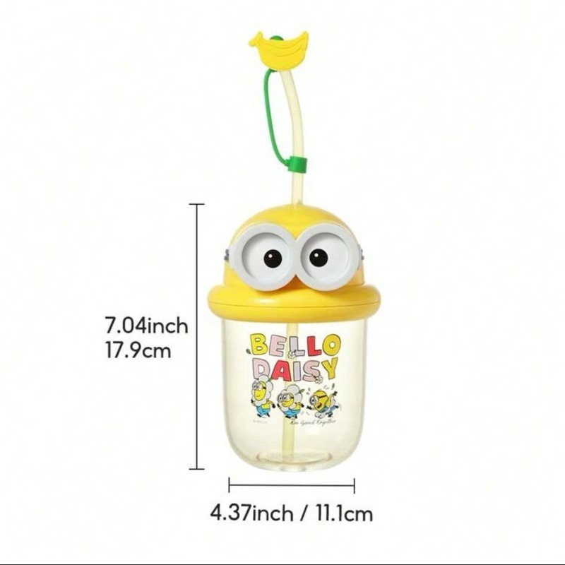 【MINISO】名創優品 Minions正版小小兵1600ml不鏽鋼水瓶 附吸管大容量冰壩杯 造型手拿杯-規格圖9