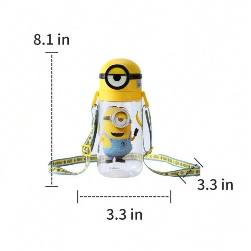 【MINISO】名創優品 Minions正版小小兵1600ml不鏽鋼水瓶 附吸管大容量冰壩杯 造型手拿杯-規格圖9