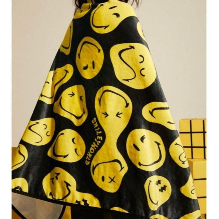 正版聯名 SmileyWorld®趣味卡通表情微笑印花毛毯 被子-細節圖2