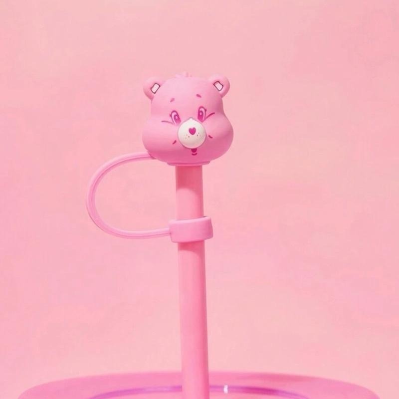 正版聯名 彩虹熊Care Bears 可愛熊圖案矽膠吸管套（不含吸管）-細節圖5