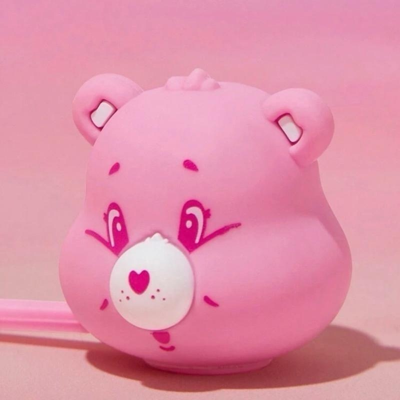 正版聯名 彩虹熊Care Bears 可愛熊圖案矽膠吸管套（不含吸管）-細節圖9