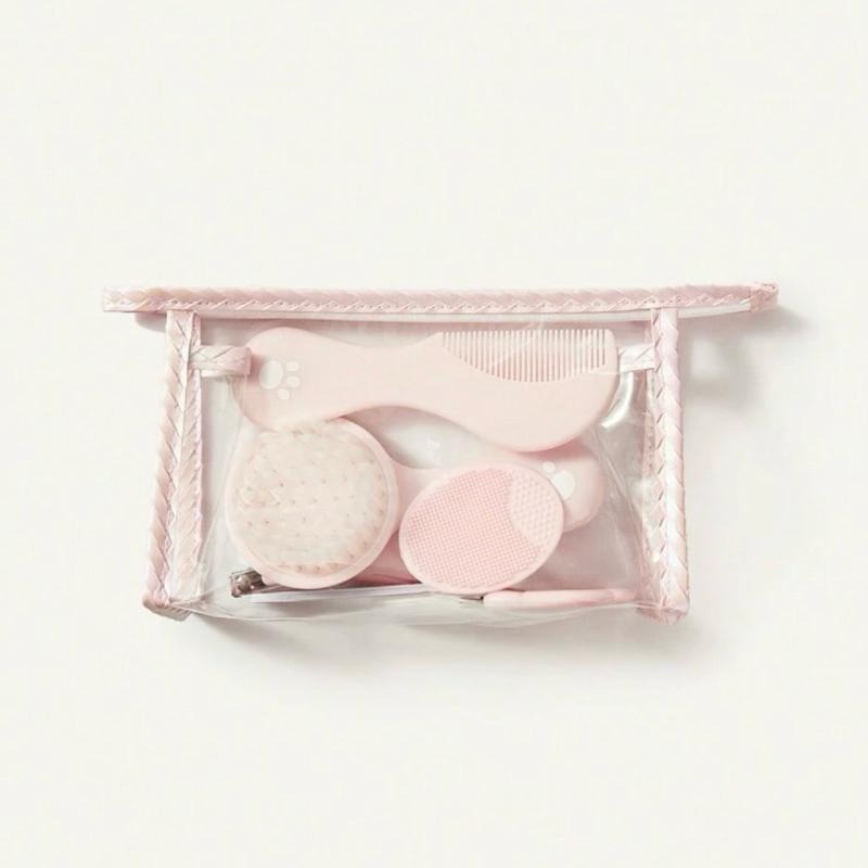 Cozy Pixies 7件組粉色寶寶指甲護理&寶寶頭髮刷梳子套裝組-細節圖2