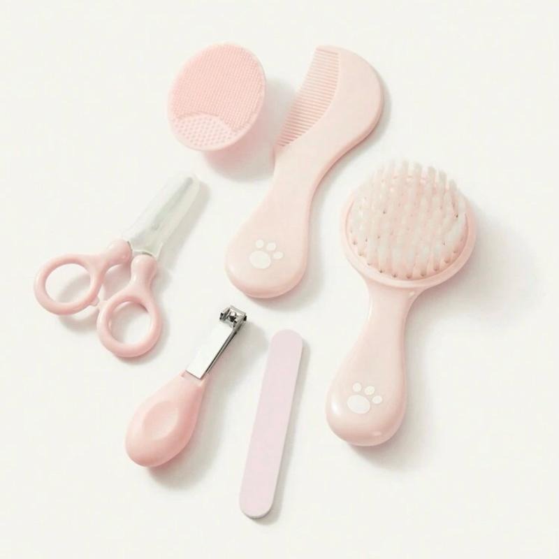 Cozy Pixies 7件組粉色寶寶指甲護理&寶寶頭髮刷梳子套裝組-細節圖3
