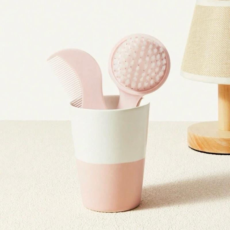 Cozy Pixies 7件組粉色寶寶指甲護理&寶寶頭髮刷梳子套裝組-細節圖4