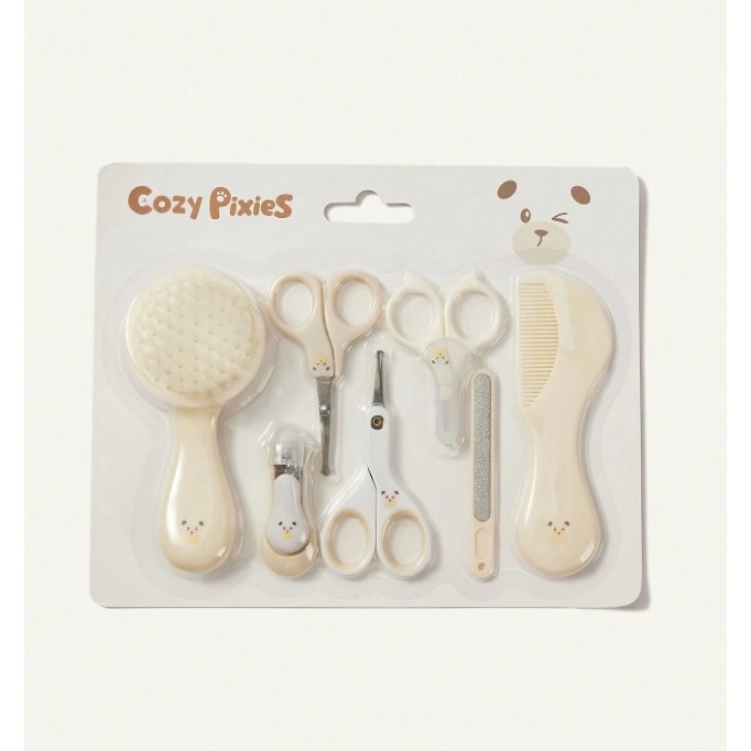 Cozy Pixies 7件組粉色寶寶指甲護理&寶寶頭髮刷梳子套裝組-規格圖9