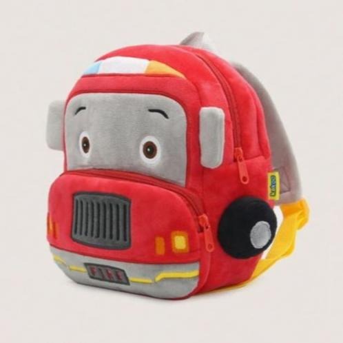 幼稚園書包3-6歲 可愛工程車系列挖土機毛絨兒童背包  車車雙肩包-細節圖4