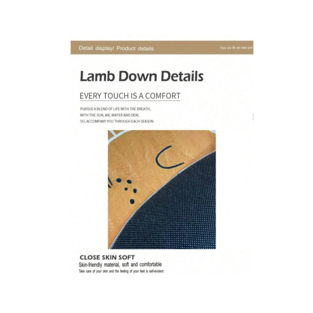 熱銷可愛獅子圓形仿羊毛柔軟親膚卡通地毯 裝飾地墊-細節圖4