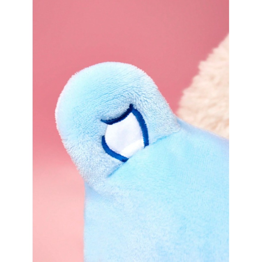 正版聯名 彩虹熊Care Bears 藍色毛絨抱枕（包含枕頭芯）沙發枕頭 靠墊-細節圖2