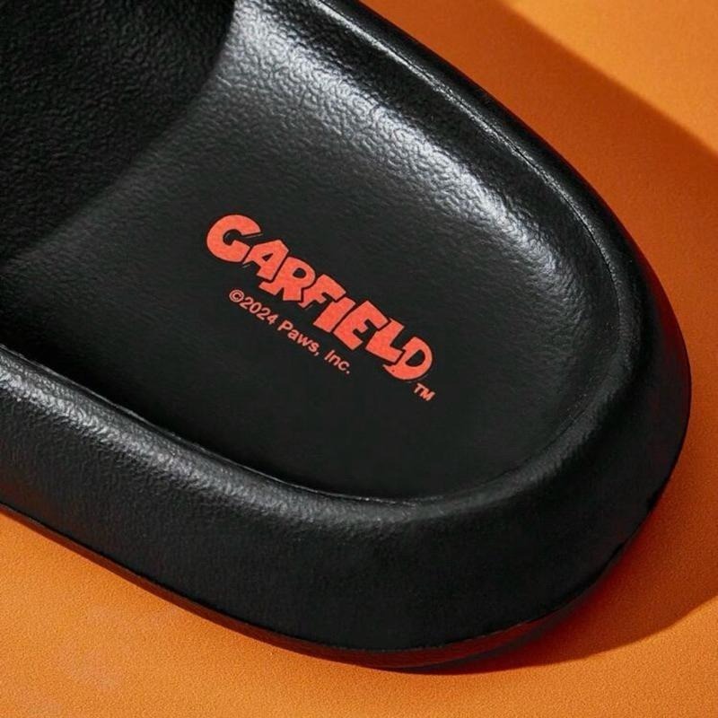 正版聯名 GARFIELD加菲貓 卡通圖案黑色家居拖鞋 室內拖鞋 輕便拖鞋-細節圖7