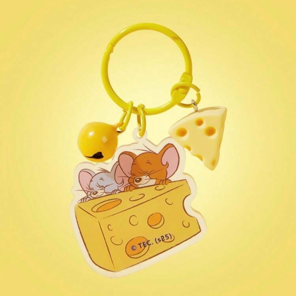 正版聯名 TOM&JERRY湯姆貓和傑利鼠 85週年 老鼠與奶酪壓克力鑰匙圈 包包吊飾-規格圖9