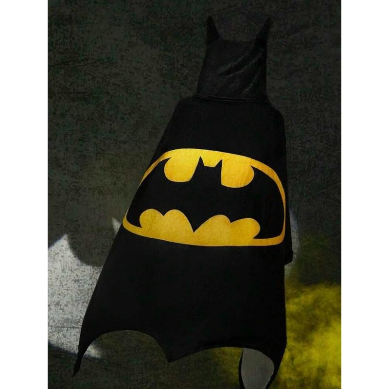 正版聯名 BATMAN蝙蝠俠 超級英雄卡通刺繡毛絨連帽可穿戴毛毯 毯子-細節圖2