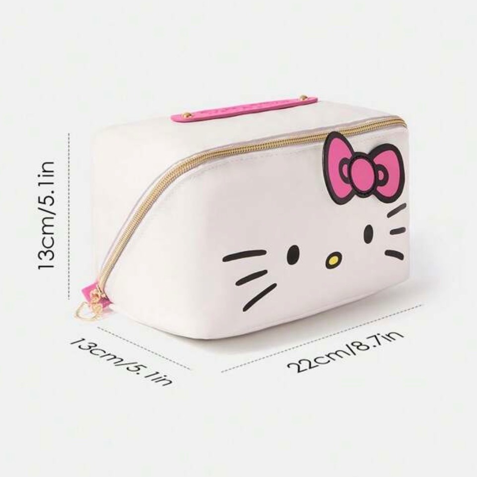 正版聯名 三麗鷗庫洛米 大耳狗 布丁狗 酷企鵝 雙子星 HELLO KITTY 多款可愛化妝包 彩妝收納包 彩妝手提包-規格圖9