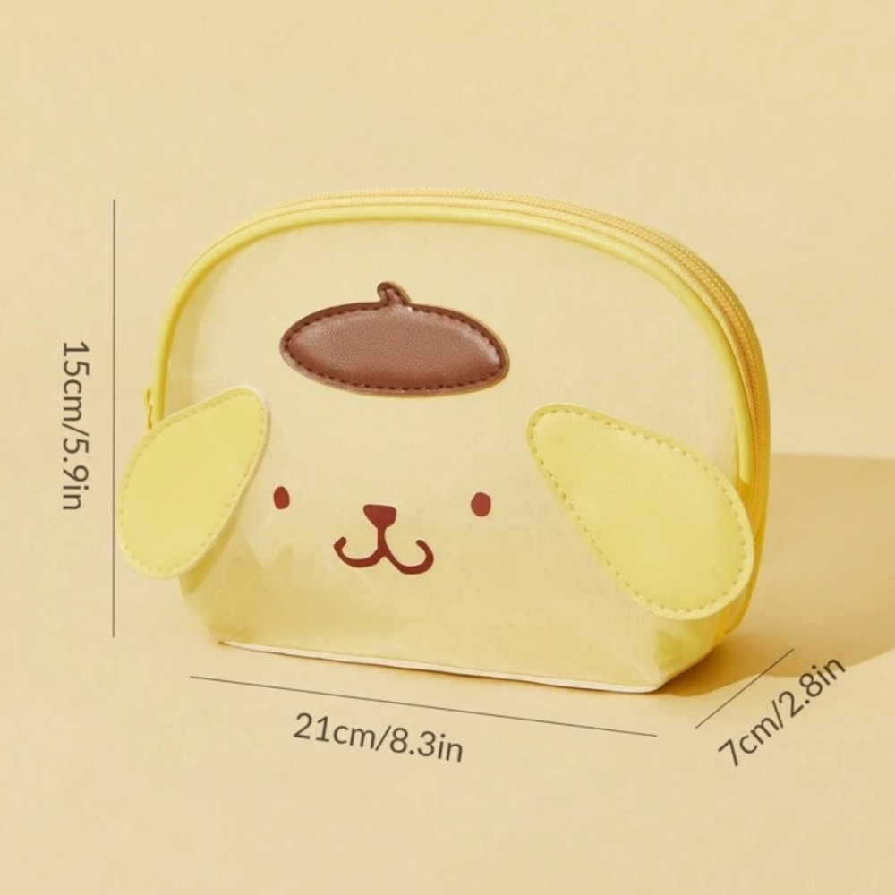 正版聯名 三麗鷗庫洛米 大耳狗 布丁狗 酷企鵝 雙子星 HELLO KITTY 多款可愛化妝包 彩妝收納包 彩妝手提包-規格圖9
