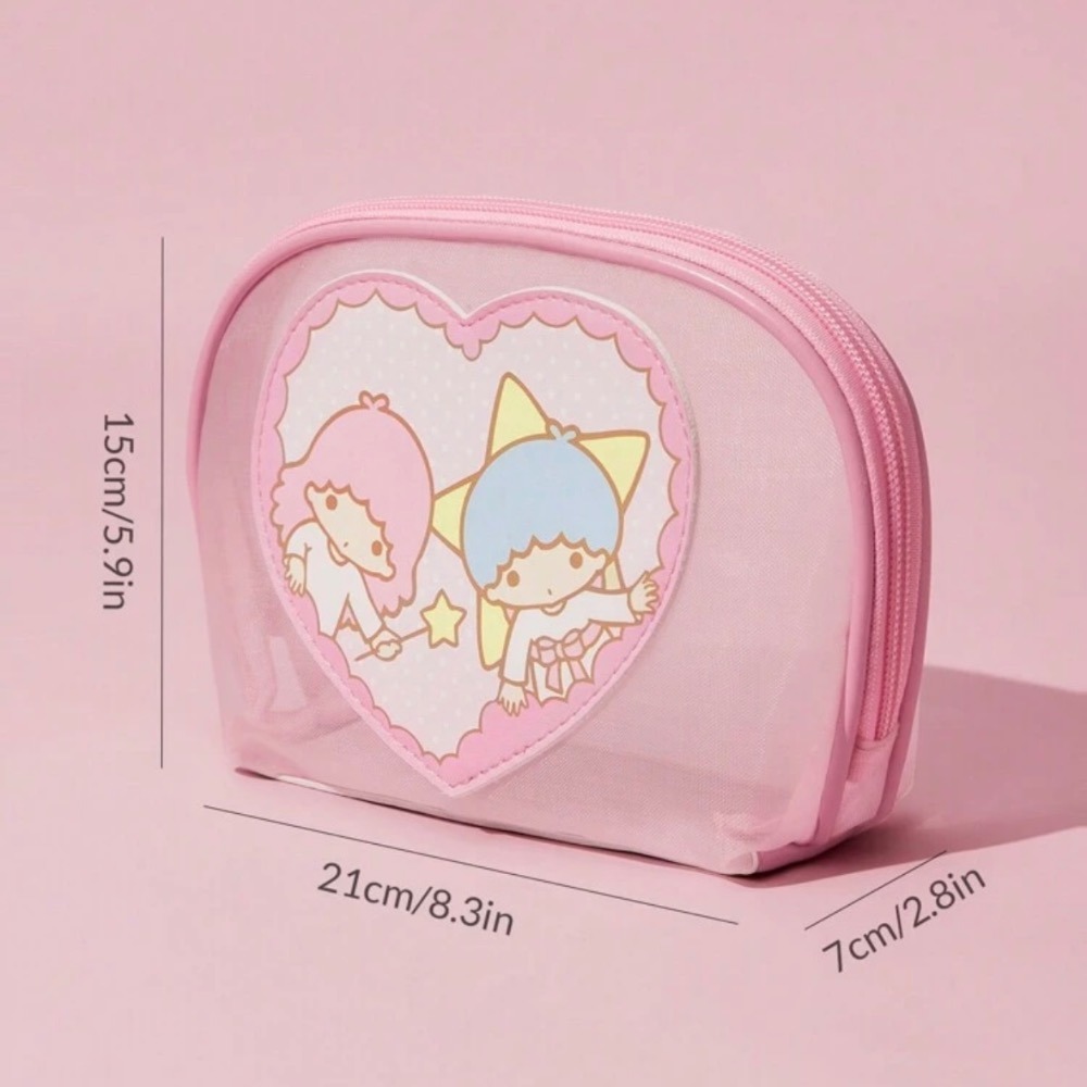 正版聯名 三麗鷗庫洛米 大耳狗 布丁狗 酷企鵝 雙子星 HELLO KITTY 多款可愛化妝包 彩妝收納包 彩妝手提包-規格圖9