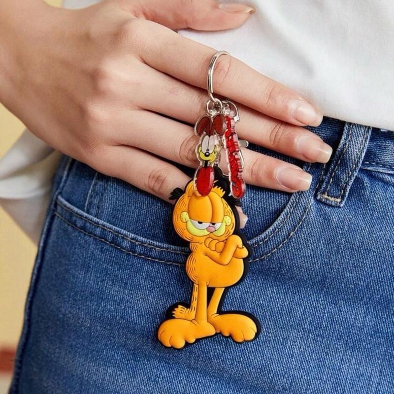 正版聯名 GARFIELD加菲貓 卡通圖案鑰匙圈 鑰匙扣 包包吊飾-細節圖2