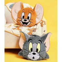 正版聯名 TOM&amp;JERRY湯姆貓和傑利鼠 85周年 絨毛抱枕靠墊 枕頭
