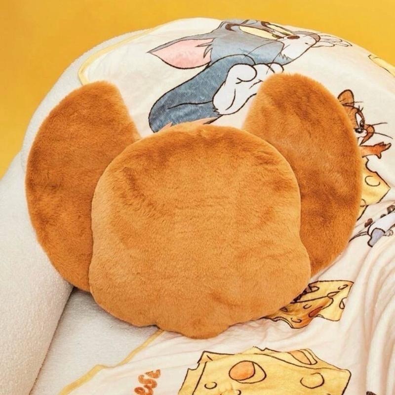 正版聯名 TOM&JERRY湯姆貓和傑利鼠 85周年 絨毛抱枕靠墊 枕頭-細節圖5