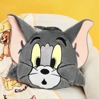 正版聯名 TOM&JERRY湯姆貓和傑利鼠 85周年 絨毛抱枕靠墊 枕頭-規格圖7
