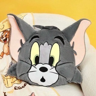 正版聯名 TOM&JERRY湯姆貓和傑利鼠 85周年 絨毛抱枕靠墊 枕頭-規格圖7
