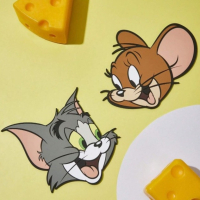 正版聯名 TOM&amp;JERRY湯姆貓和傑利鼠 85週年 2入組可愛貓鼠印花杯墊 耐熱餐墊