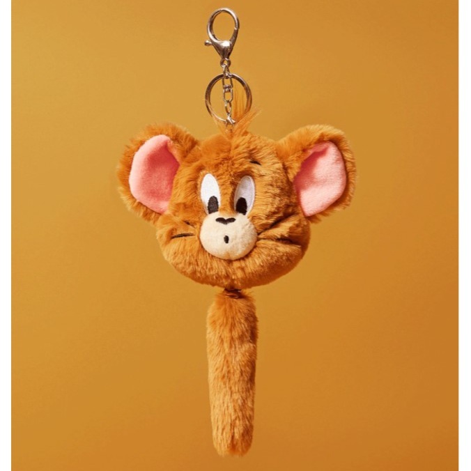 正版聯名 TOM&JERRY湯姆貓和傑利鼠 85週年 會振動尾巴的毛絨可愛吊墜-細節圖4