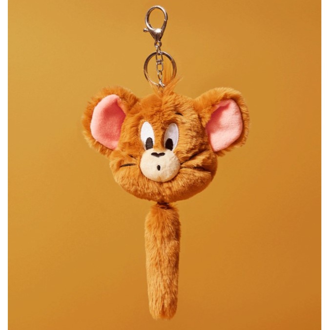 正版聯名 TOM&JERRY湯姆貓和傑利鼠 85週年 會振動尾巴的毛絨可愛吊墜-細節圖4