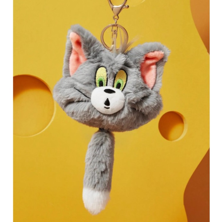 正版聯名 TOM&JERRY湯姆貓和傑利鼠 85週年 會振動尾巴的毛絨可愛吊墜-細節圖9