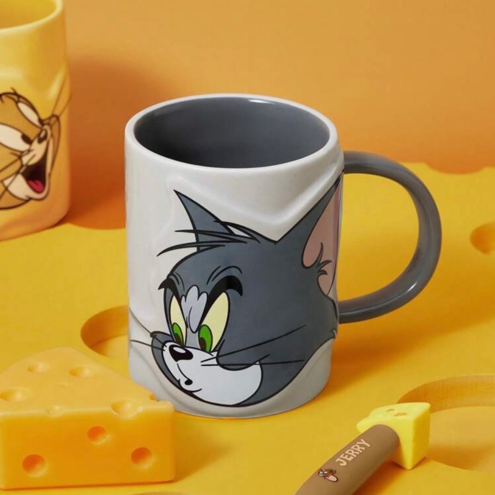 正版聯名 TOM&JERRY湯姆貓和傑利鼠 85週年 陶瓷3D造型圖案馬克杯-規格圖10