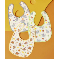 正版聯名 TOM&amp;JERRY湯姆貓和傑利鼠 3入組純棉嬰兒圍兜 口水巾