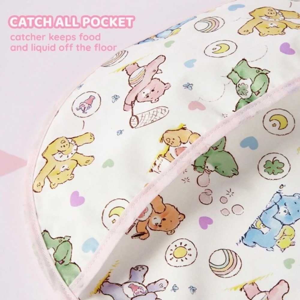 正版聯名 彩虹熊Care Bears 0-3歲嬰兒防水防油圍兜 防水罩衣 吃飯圍兜-細節圖5