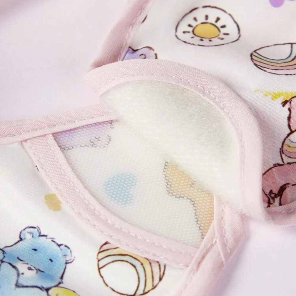 正版聯名 彩虹熊Care Bears 0-3歲嬰兒防水防油圍兜 防水罩衣 吃飯圍兜-細節圖7