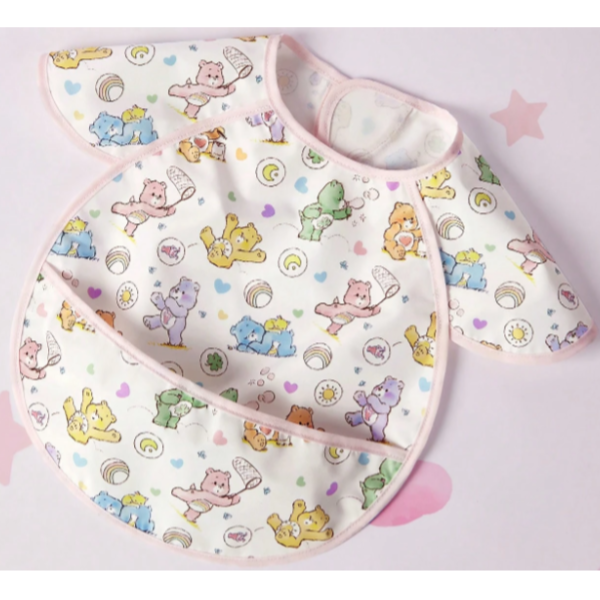 正版聯名 彩虹熊Care Bears 0-3歲嬰兒防水防油圍兜 防水罩衣 吃飯圍兜-規格圖9