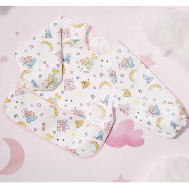正版聯名 彩虹熊Care Bears 0-3歲嬰兒防水防油圍兜 防水罩衣 吃飯圍兜-規格圖9