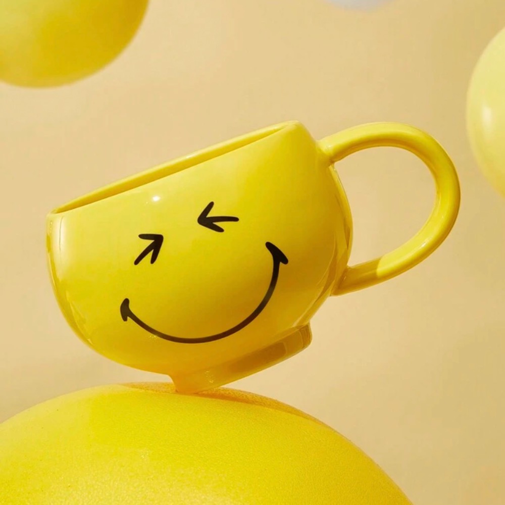 正版聯名 SmileyWorld®粉色笑臉造型馬克杯 杯子-規格圖11