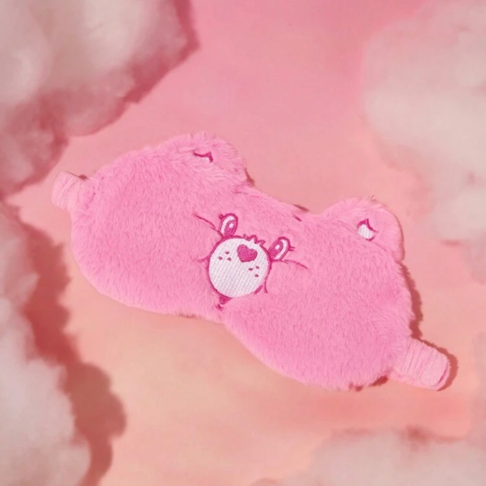 正版聯名 彩虹熊Care Bears 可愛刺繡絨毛眼罩（粉/紫二色）-規格圖11