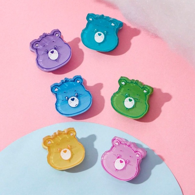 正版聯名 彩虹熊Care Bears 6件組可愛迷你熊造型髮夾髮飾-規格圖8