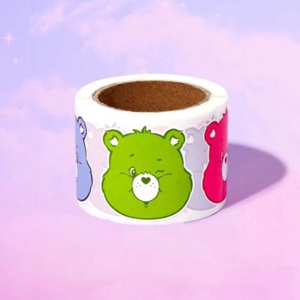 正版聯名 彩虹熊Care Bears  1卷卡通熊圖案貼紙-細節圖3