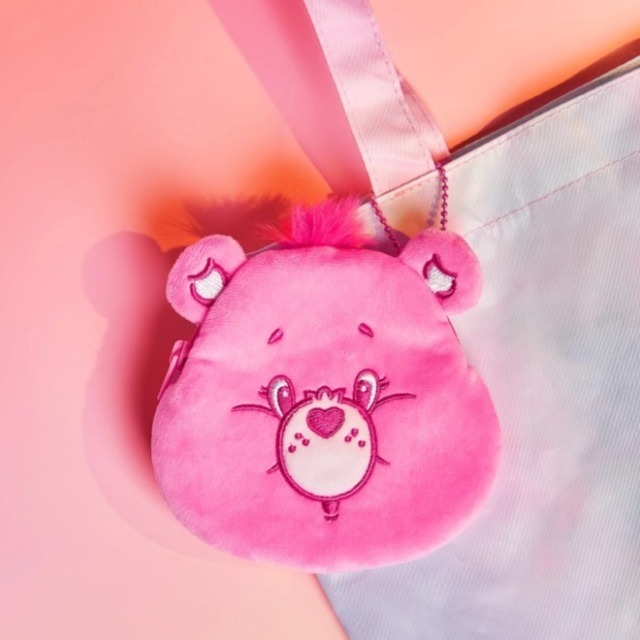 正版聯名 彩虹熊Care Bears 卡通熊設計零錢包 包包吊飾-細節圖2