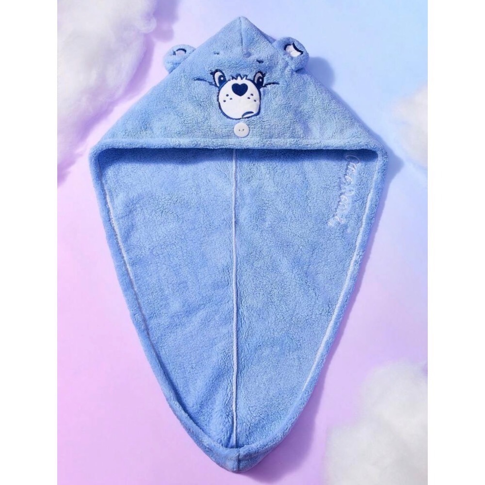 正版聯名 彩虹熊Care Bears 愛心熊吸水髮帽 乾髮帽髮巾-細節圖10