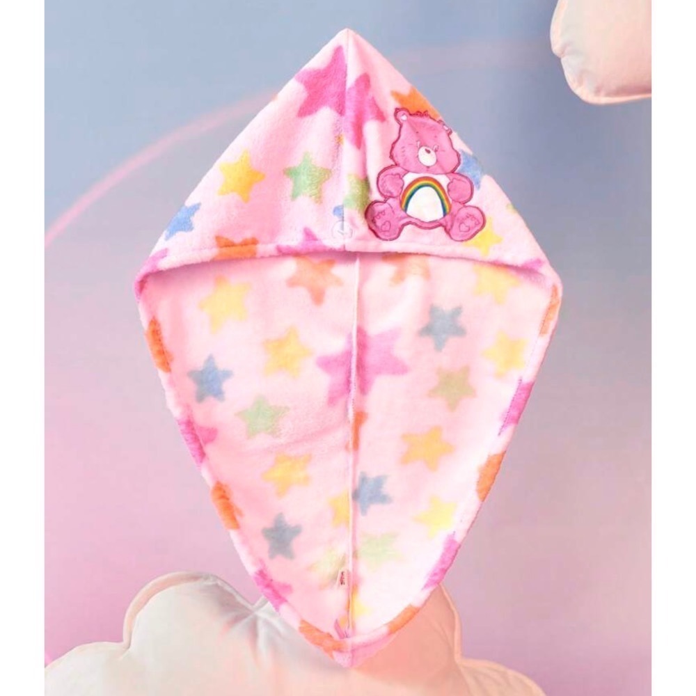 正版聯名 彩虹熊Care Bears 愛心熊吸水髮帽 乾髮帽髮巾-規格圖11