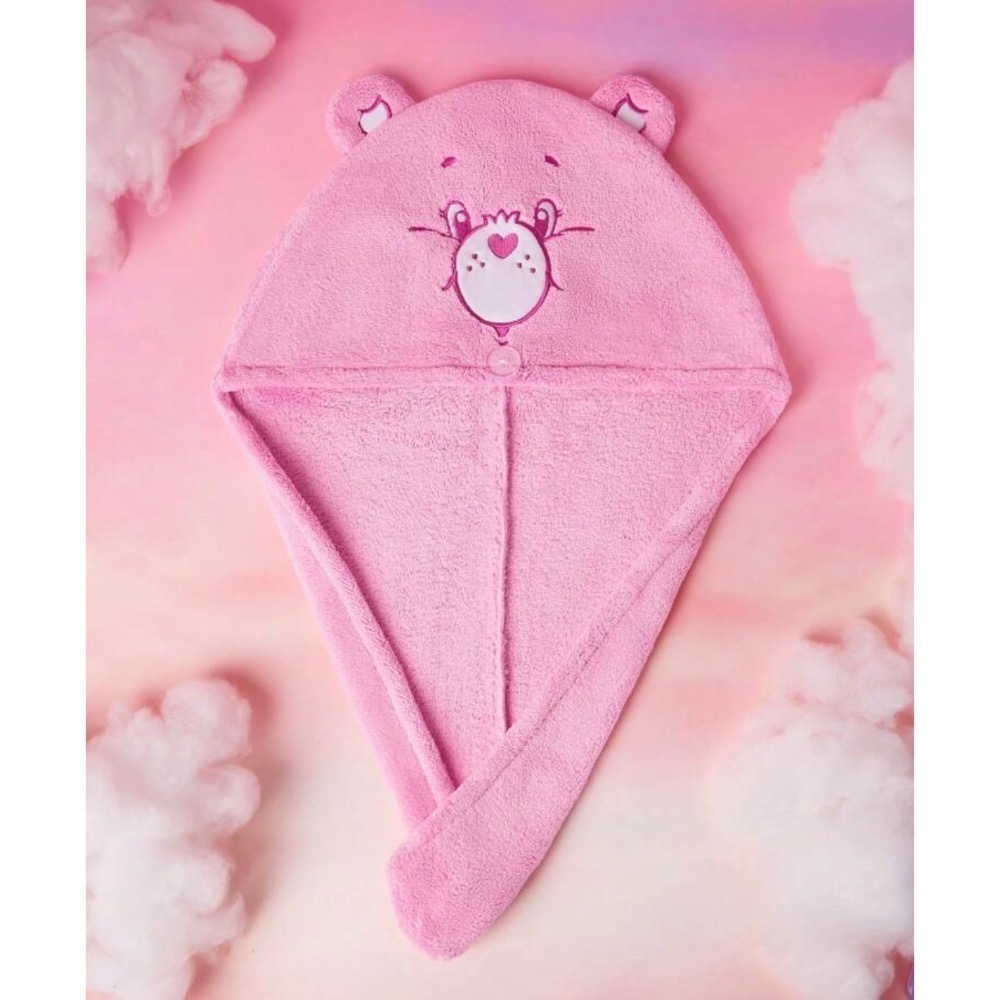 正版聯名 彩虹熊Care Bears 愛心熊吸水髮帽 乾髮帽髮巾-規格圖11